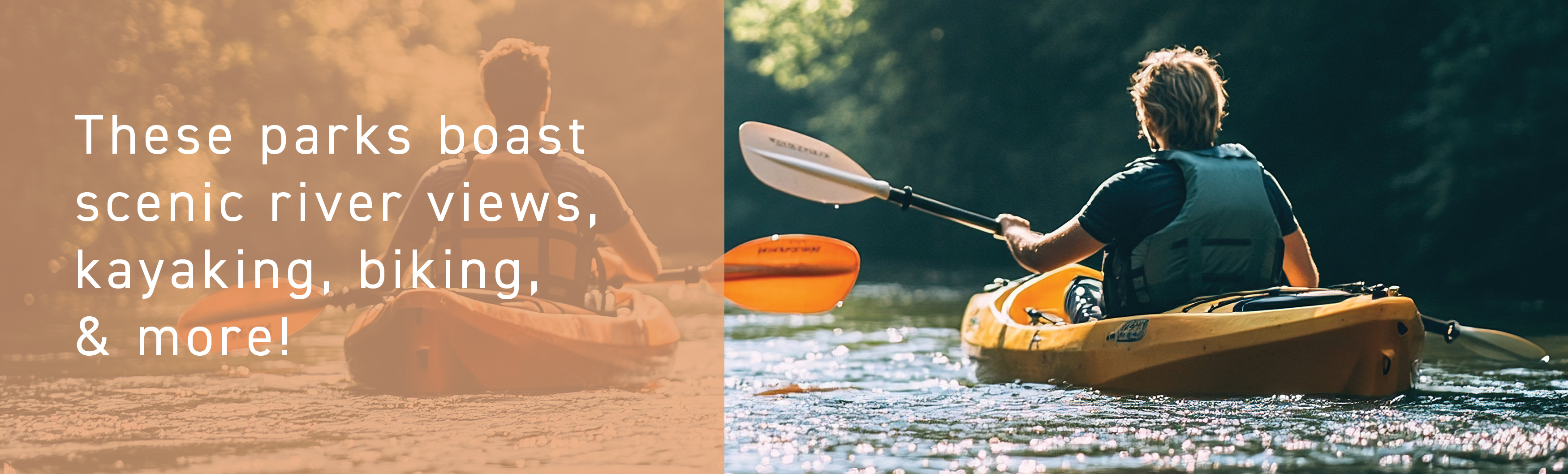 Man kayaking on a river with trees; discover the best parks in Bucks County PA for river views and outdoor fun.