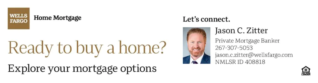 Wells Fargo mortgage ad for Villas At Greenbrook featuring Jason C. Zitter’s contact info and photo on a white background.